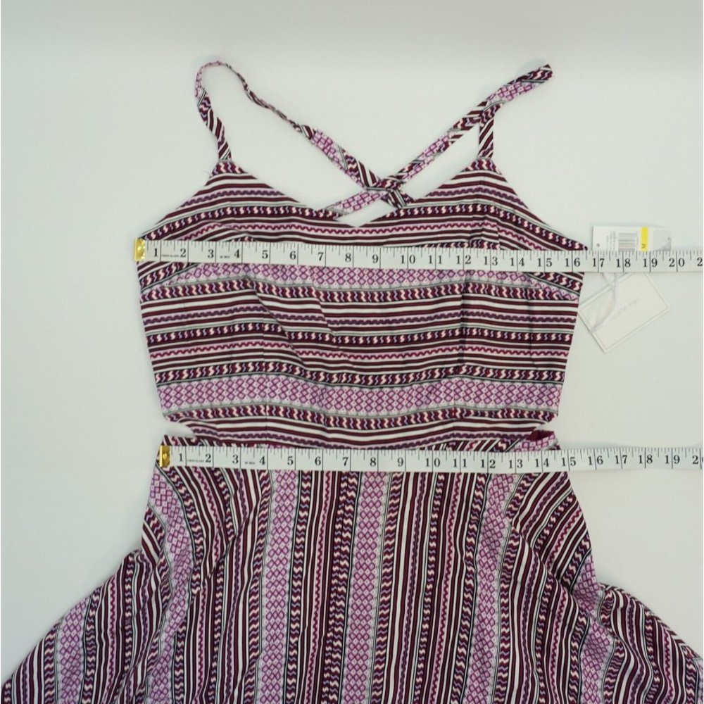 1. State Womens Dress M Spaghetti Strap Fit & Flare Print Dress Plum Purple M - Picture 6 of 8
